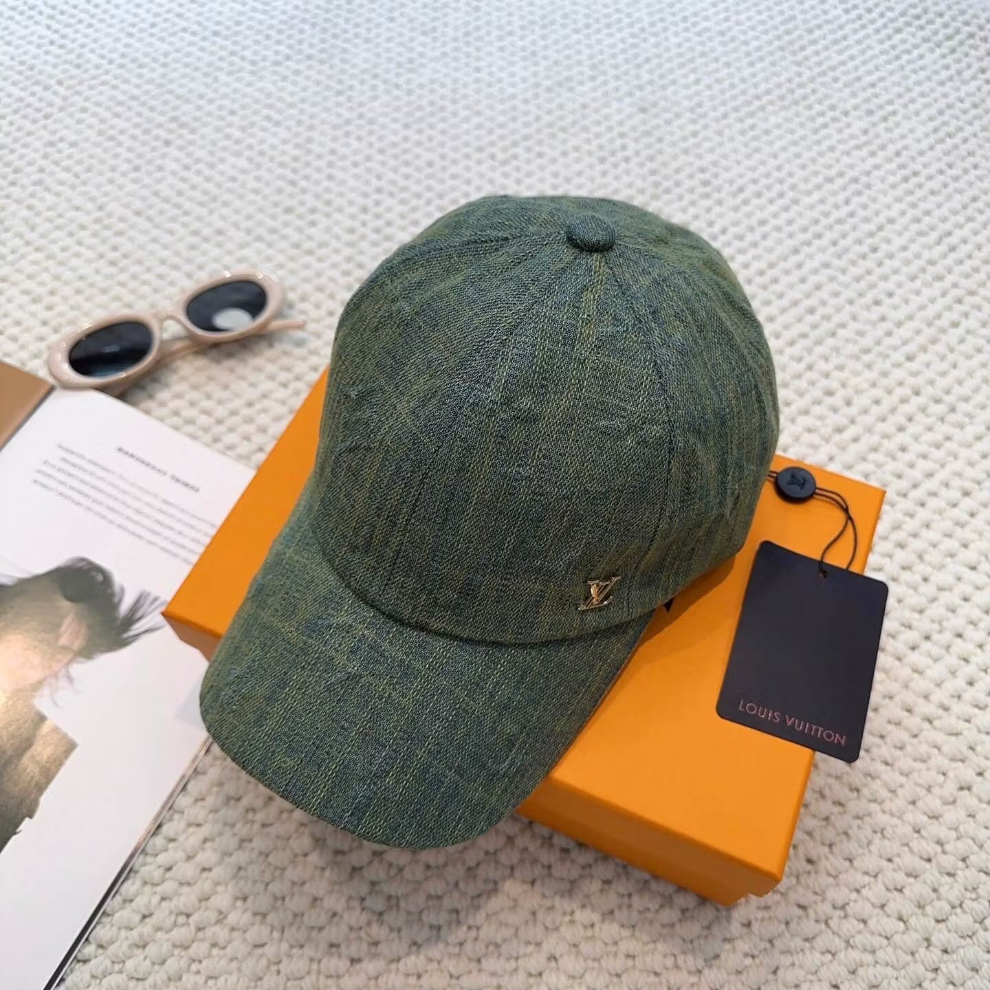 Textured Fabric Metal-Emblem Baseball Cap