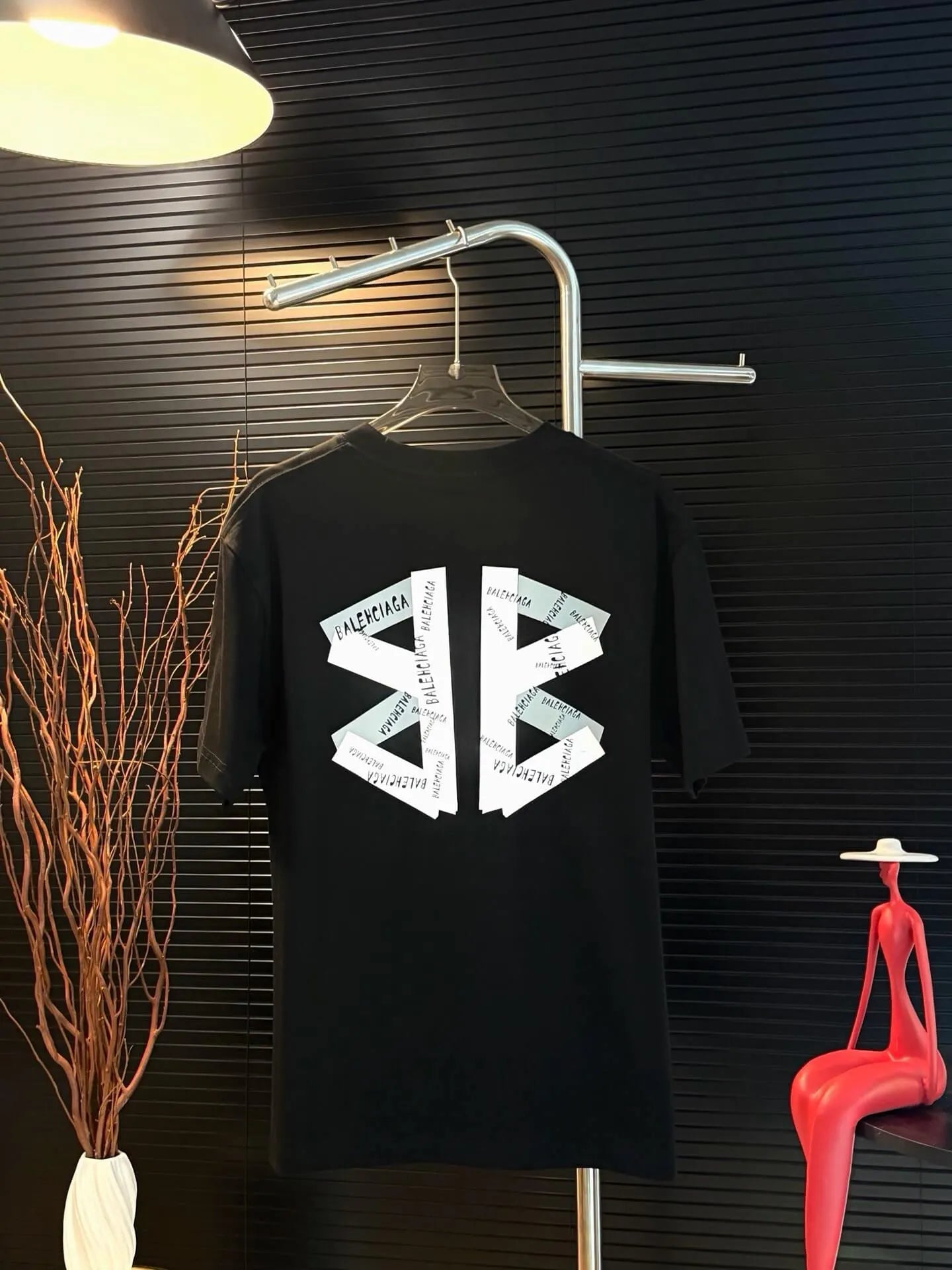 Front‑Back Offset Print Oversized T‑shirt