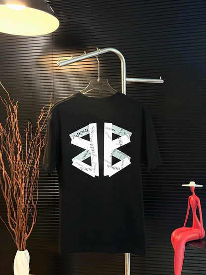 Front‑Back Offset Print Oversized T‑shirt