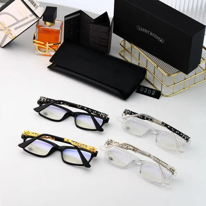 Cross Cutout Temple Optical Glasses