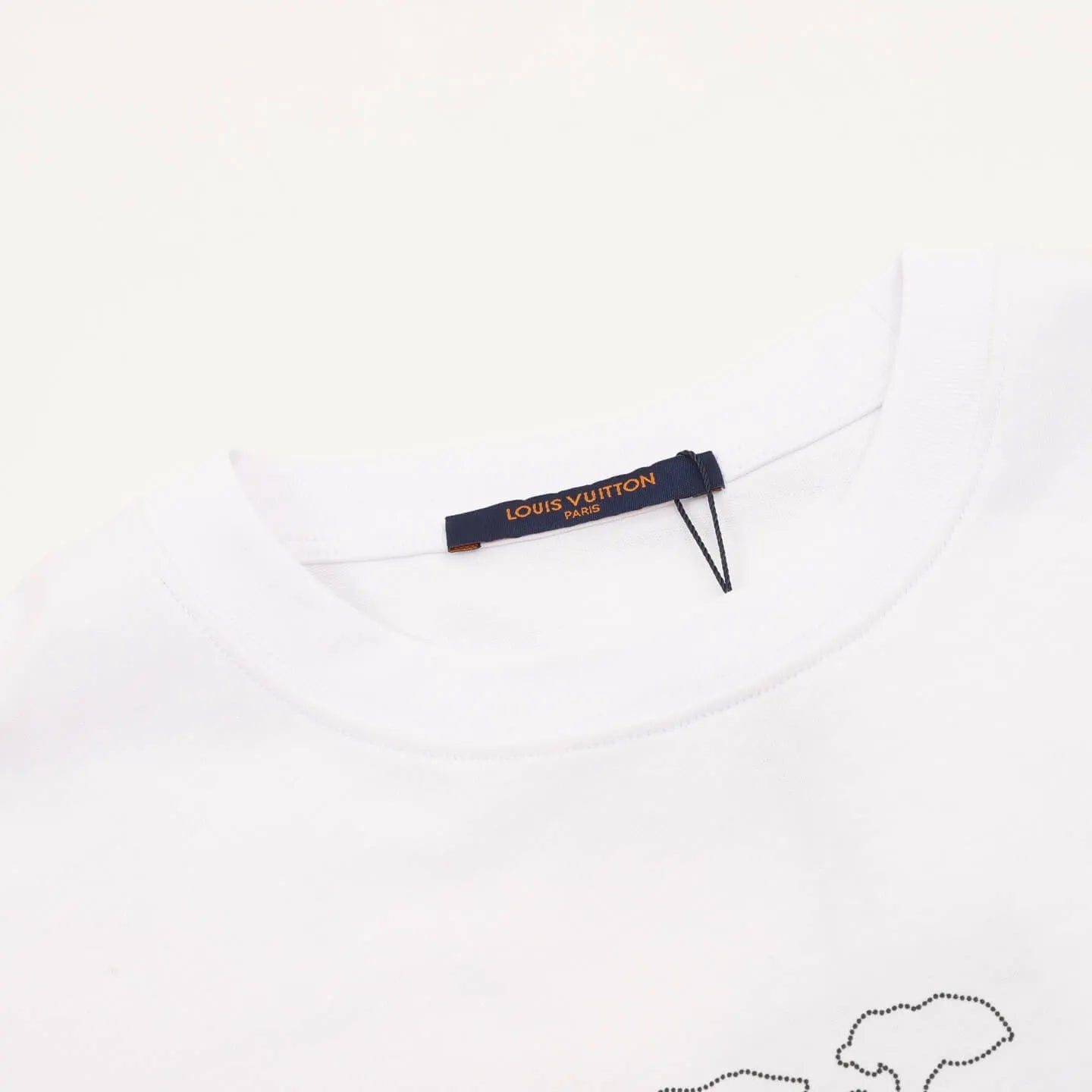 Dotted Outline Cursive Dual-Sided Print T-Shirt