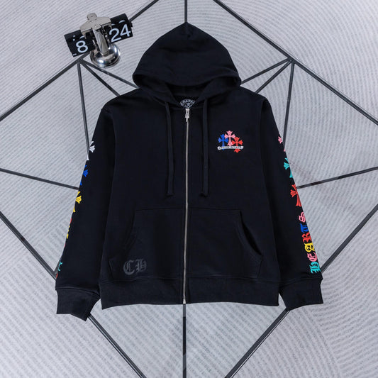 Classic Scroll Sanskrit Zip-Up Jacket