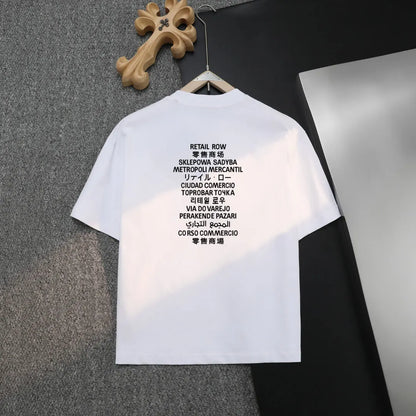 Multi‑Language Text Crew Neck T‑Shirt