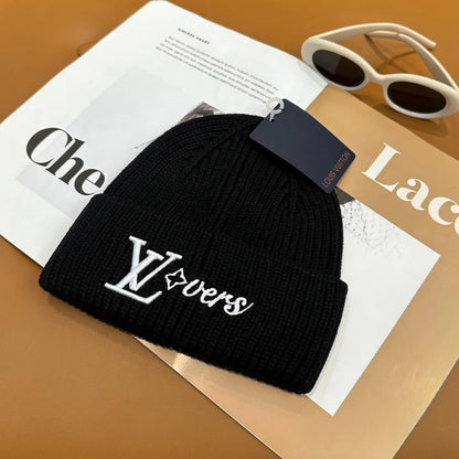Multi-Color Embroidered Emblem Knitted Beanie