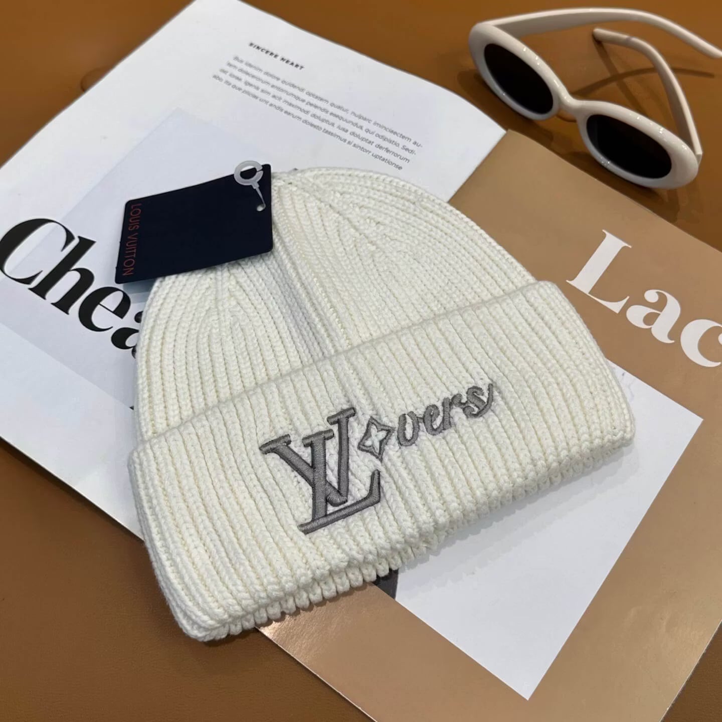 Multi-Color Embroidered Emblem Knitted Beanie