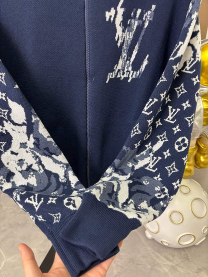 Patchwork-Sleeve Heavyweight Wool Jacket