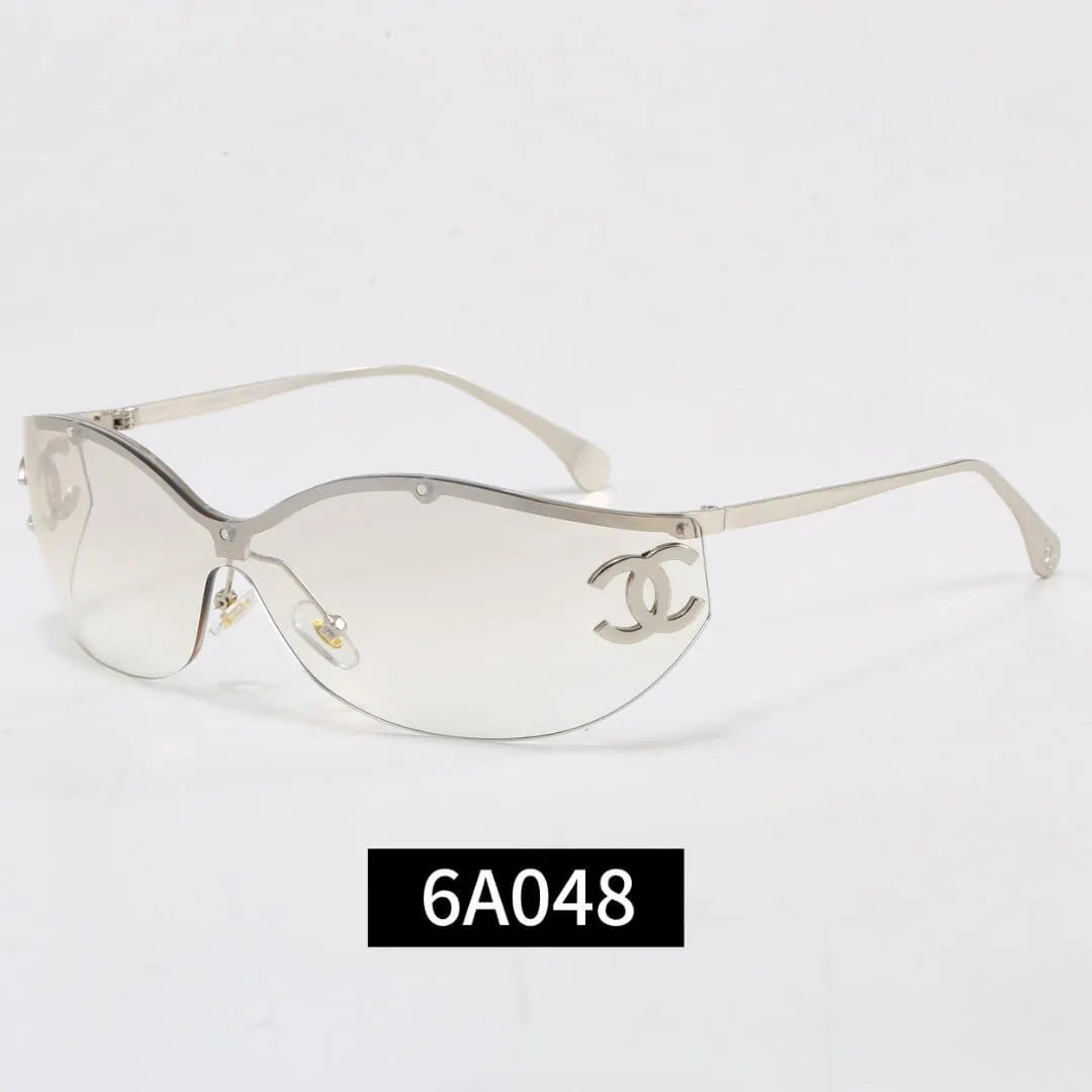 Curved Rimless Wrap Shades Sunglasses