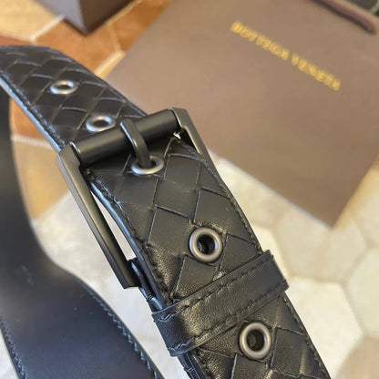 Minimalist Style Leather Woven Belt