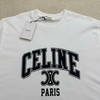 Vintage Letter Triomphe Print T‑Shirt
