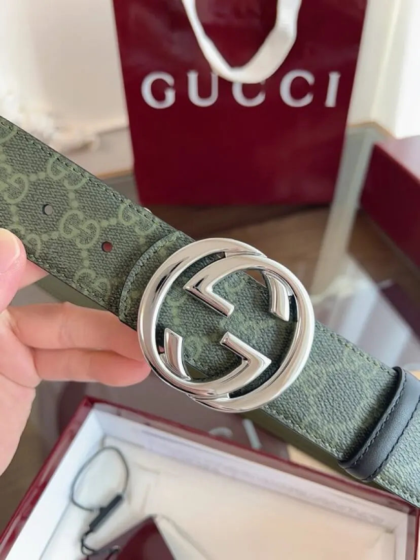 Forest‑Green Leather Belt