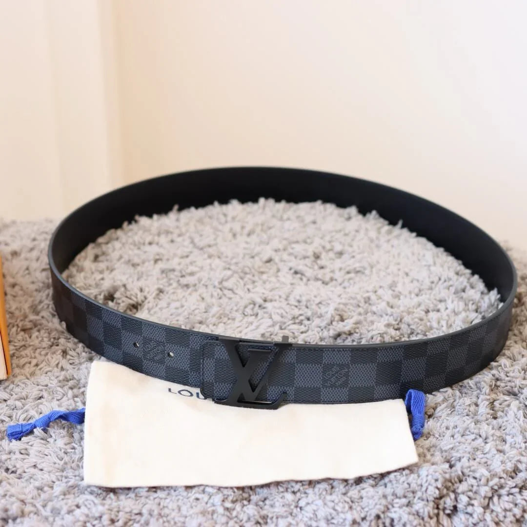 Matte Check Pattern Belt
