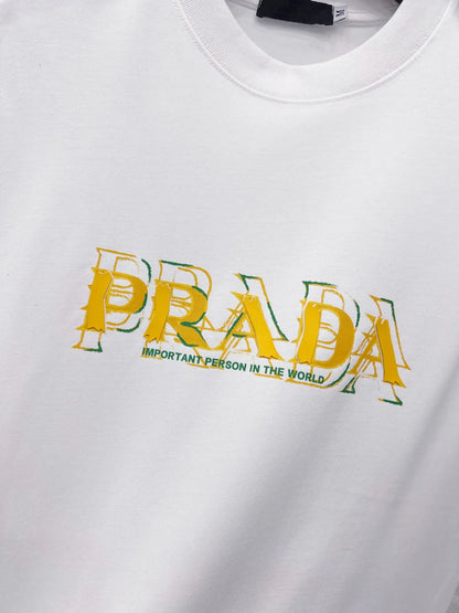 Layered Logo Fashion Crew Neck T‑Shirt