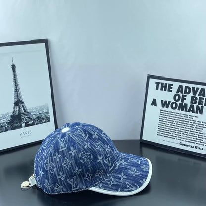 Color-Block Brim Denim Dome Cap