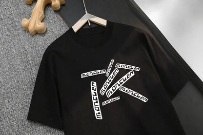 Radial Staggered Logo Crew Neck T‑shirt