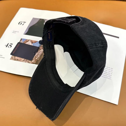 Distressed Denim Baseball Cap