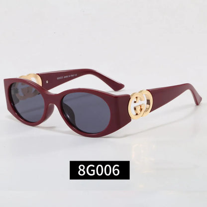 Oval Interlocking GG Logo Sunglasses