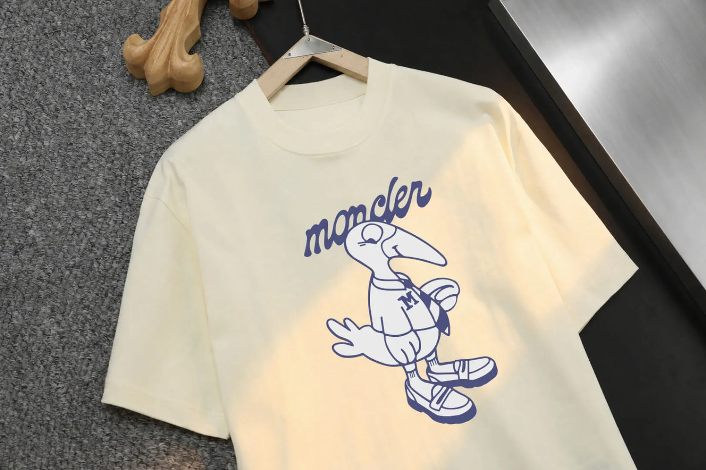 Cartoon Bird Letter Print Short‑Sleeve T‑Shirt