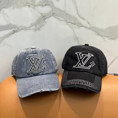 Distressed Denim Baseball Cap