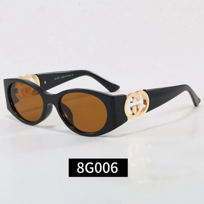 Oval Interlocking GG Logo Sunglasses