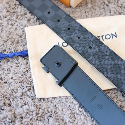 Matte Check Pattern Belt