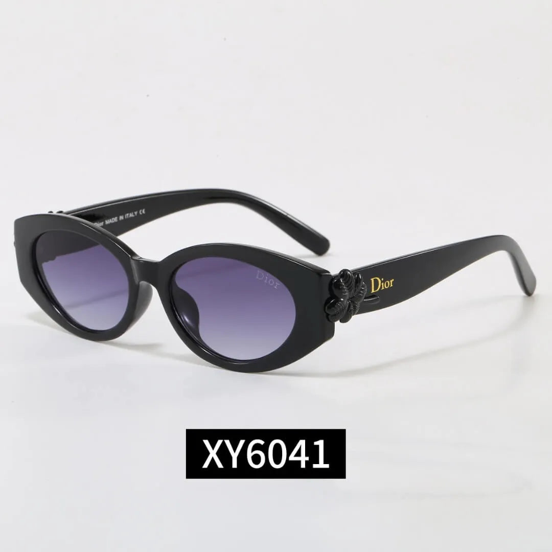 Oval Clover Decor Sunglasses