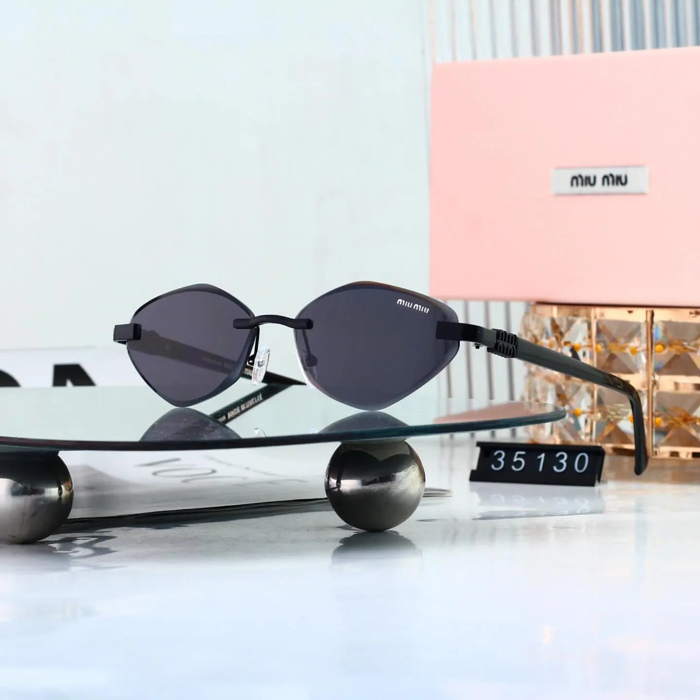 Rimless Irregular Sunglasses