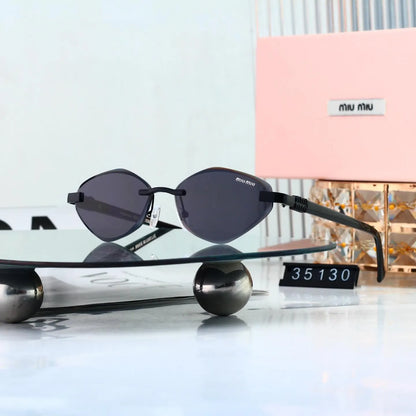 Rimless Irregular Sunglasses