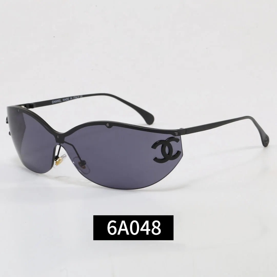 Curved Rimless Wrap Shades Sunglasses
