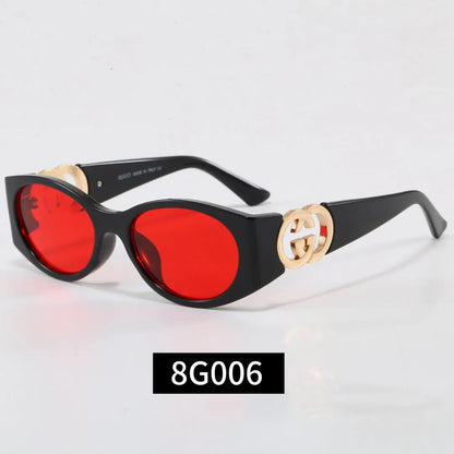 Oval Interlocking GG Logo Sunglasses