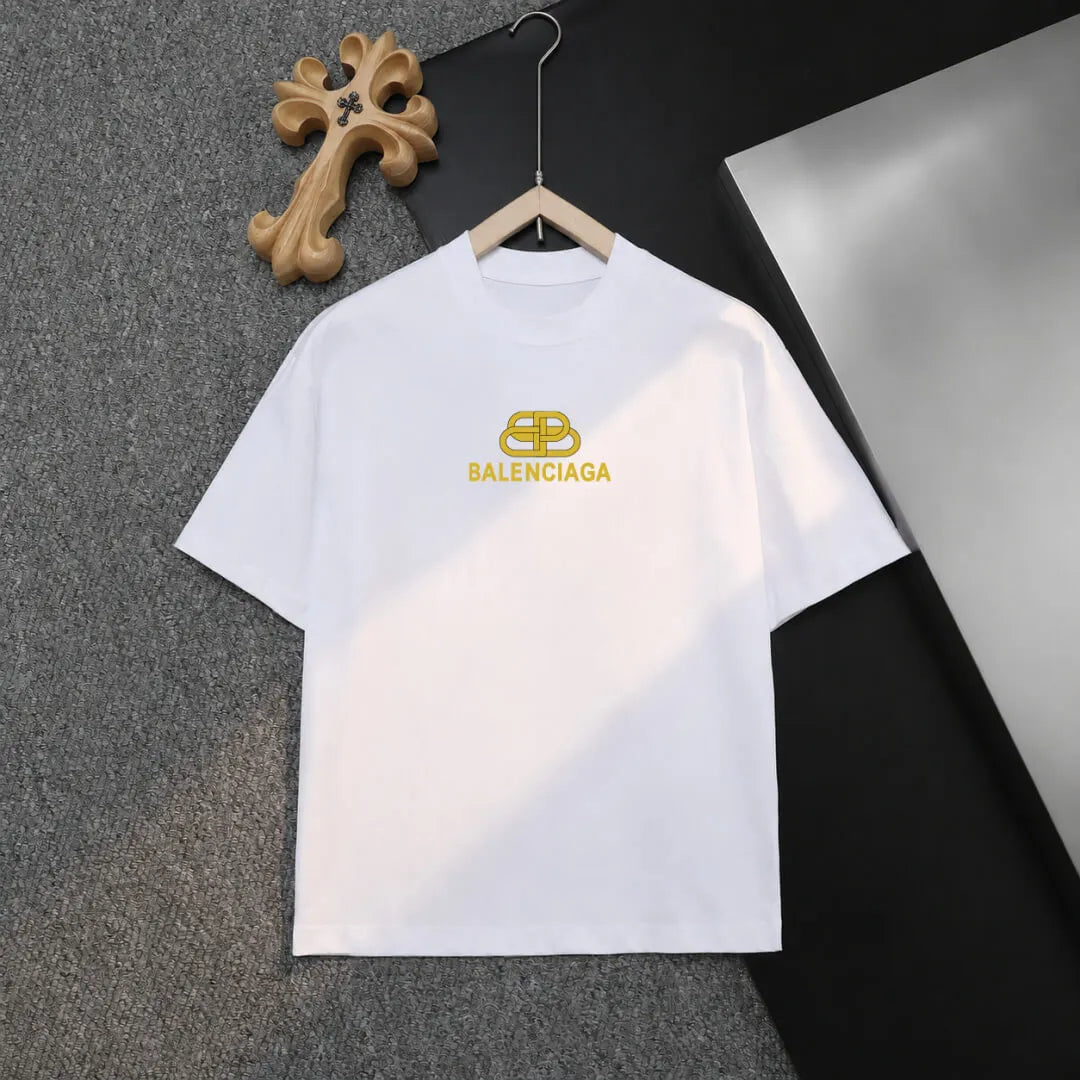 Classic Golden Logo Short‑Sleeve T-shirt