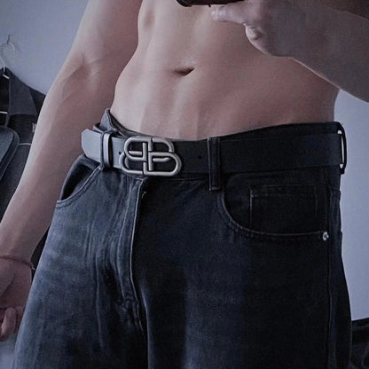 Fashionable Chic Double B Letter Buckle Belt
